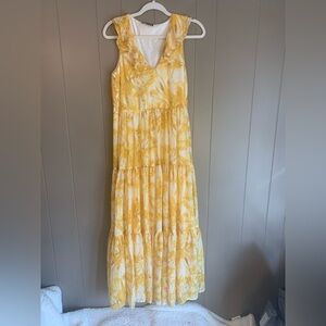 New Sweet Lovely by Jen Yellow Floral Maxi Dress